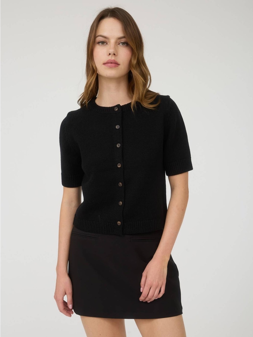 H&M Black Short-Sleeve Button Cardigan Size M - Picture 5 of 16